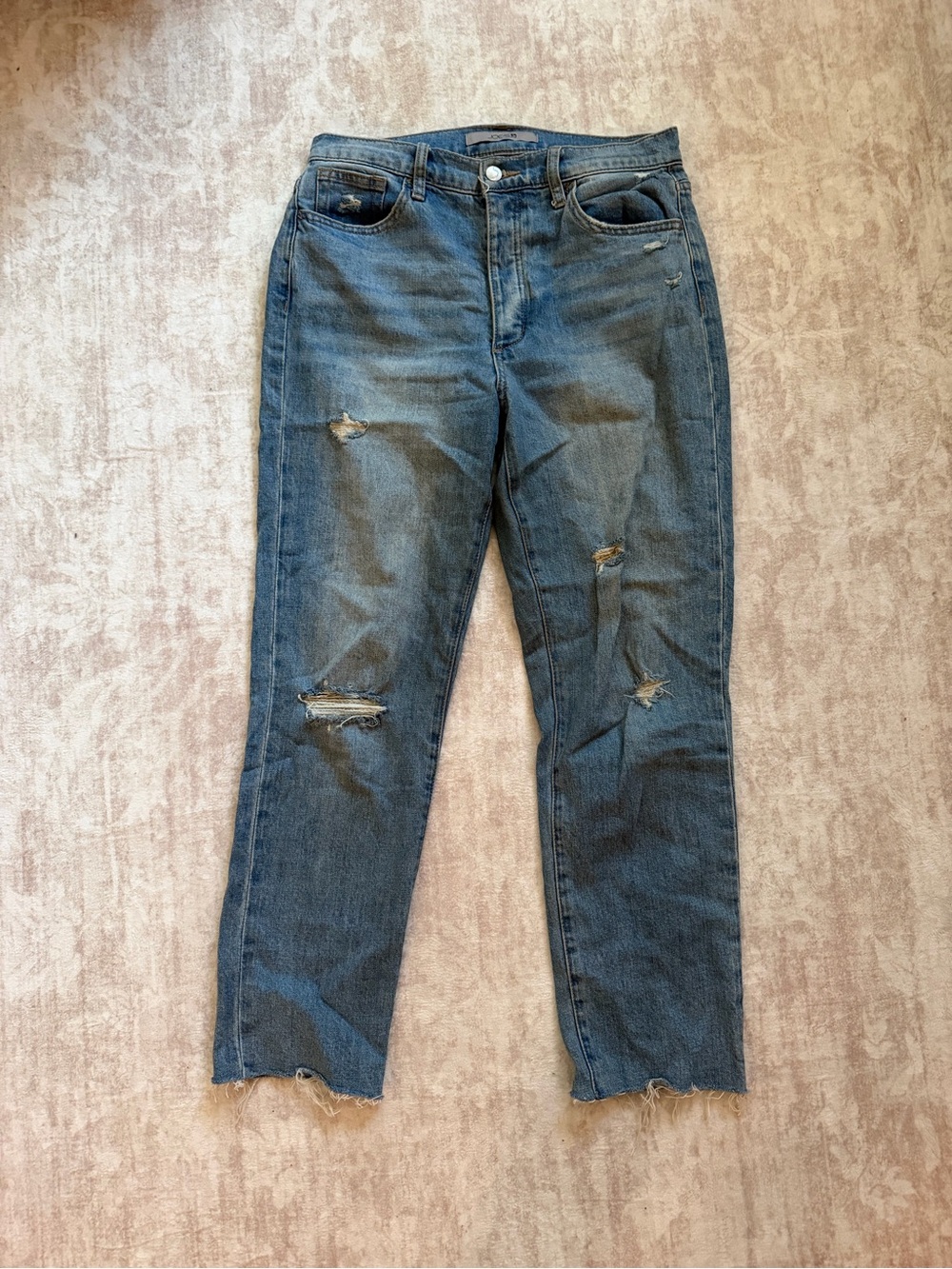 Joe's Jeans Straight-Leg Distressed Blue Denim